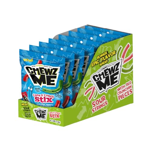 ChewzMe Chewy N' Crunchy Stix - Sour Straws With Chunky Pieces in Thre –  ChewzME