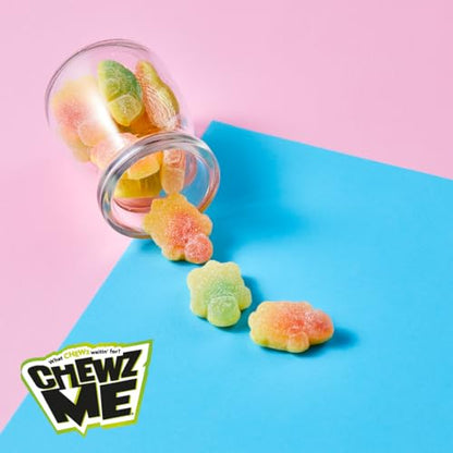 ChewzMe - Tangy Turtlz Gummies. Turtle Gummies In Bold Flavors Like Blue Raspberry and Cherry. Sour Candy Made With Pure Cane Sugar and No High Fructose Corn Syrup. Taste An Explosive Blast Of Flavor (6.56 oz bag)
