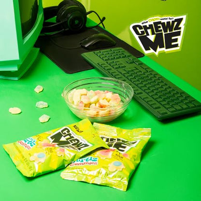 ChewzMe - Tangy Turtlz Gummies. Turtle Gummies In Bold Flavors Like Blue Raspberry and Cherry. Sour Candy Made With Pure Cane Sugar and No High Fructose Corn Syrup. Taste An Explosive Blast Of Flavor (3.2 oz bag) (Individual Pack)